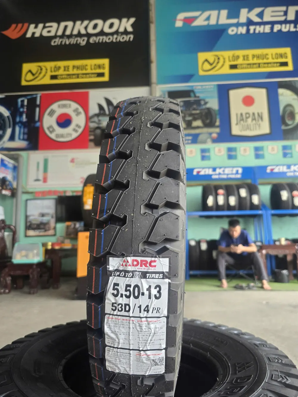 Lốp DRC 5.50-13 53D 14PR gai ngang