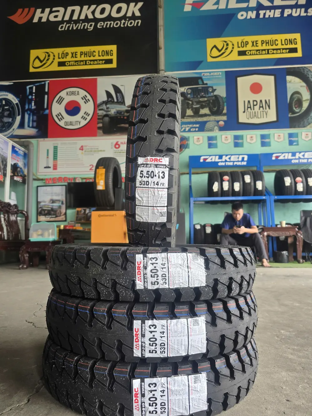 Lốp DRC 5.50-13 53D 14PR gai ngang