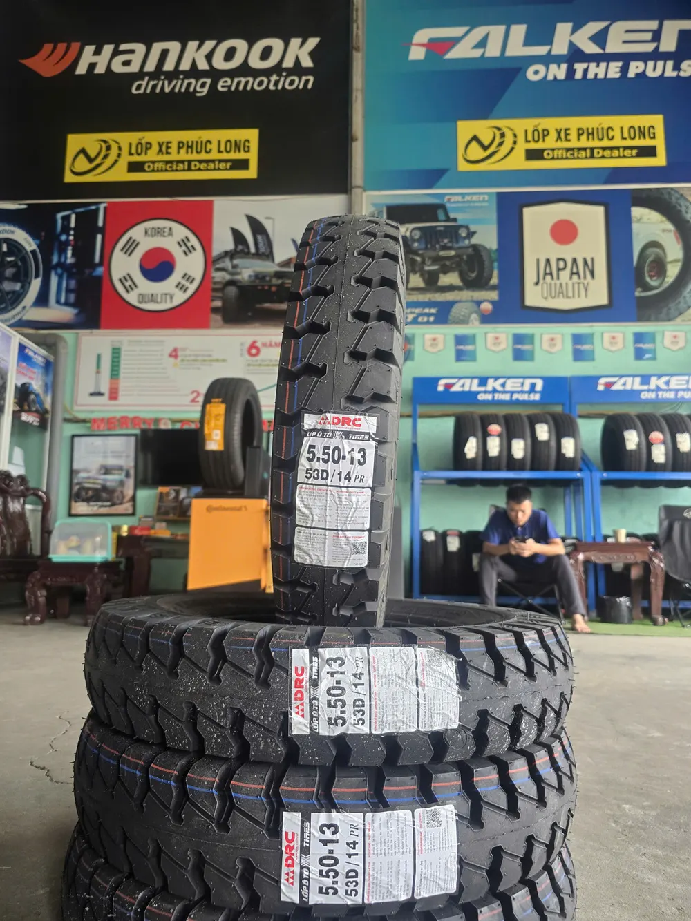Lốp DRC 5.50-13 53D 14PR gai ngang